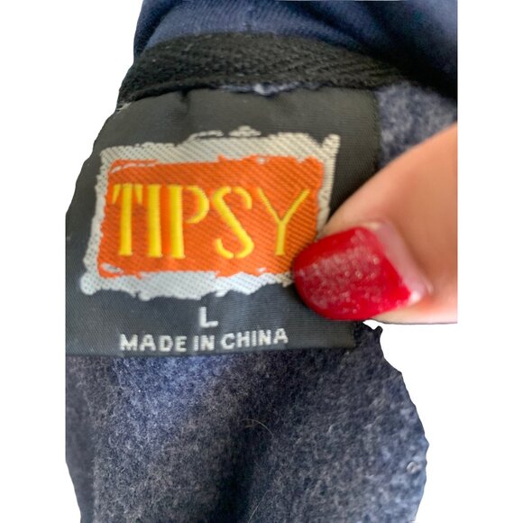 Navy Blue Zip-Up Las Vegas Jacket with Hood sz Large - Picture 4 of 4